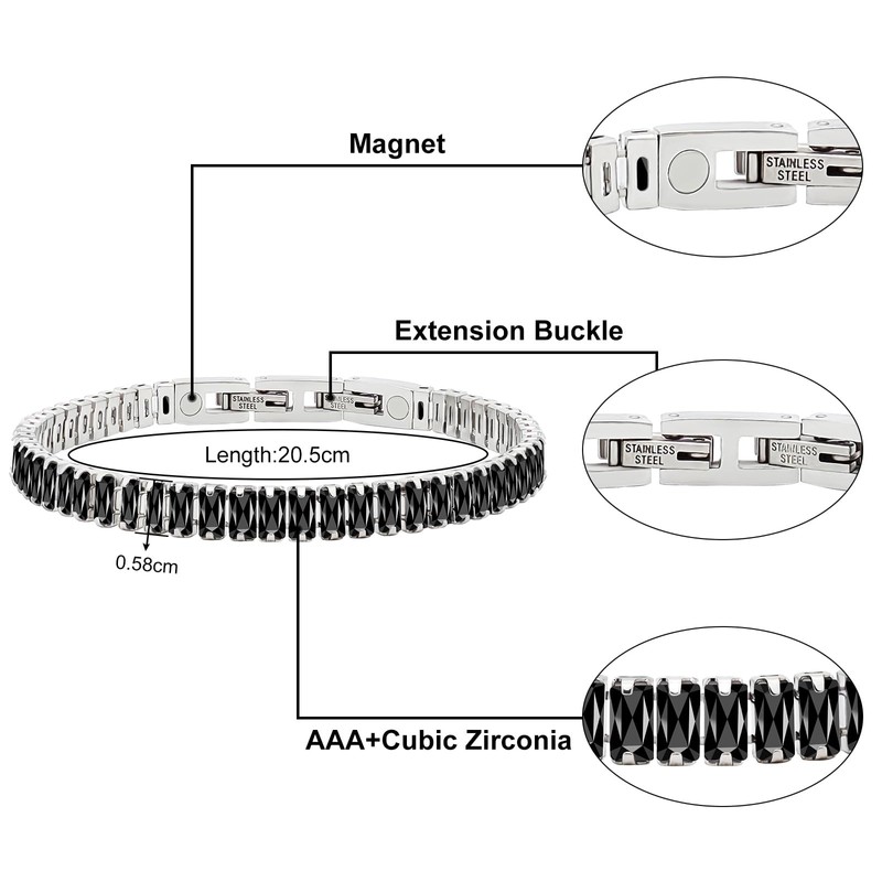 Jeroot Energetix (3500 Gauss) Women's Magnetic Bracelet for Arthritis Clasp