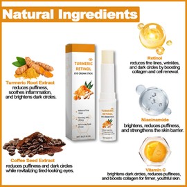 Turmeric Retinol Eye Stick, Eye Cream For Dark Circles And Puffy Eyes, Eye Cream Anti Aging,For Fine Lines，Eye Bags Remover, Anti Wrinkle,Dull Eye Skin, Moisturizing, Firming, Hydrating,3pcs