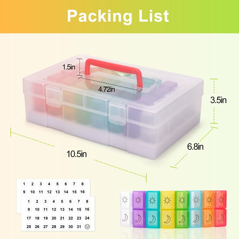 Monthly Pill Organizer 2 Times a Day,30 Day Pill Organizer