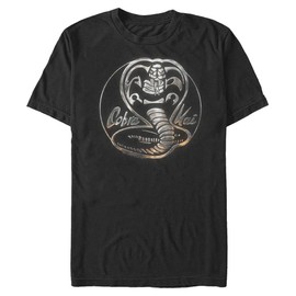 SuperHeroStuff Men's Cobra Kai Snake Logo T-Shirt, Black, XX-Large