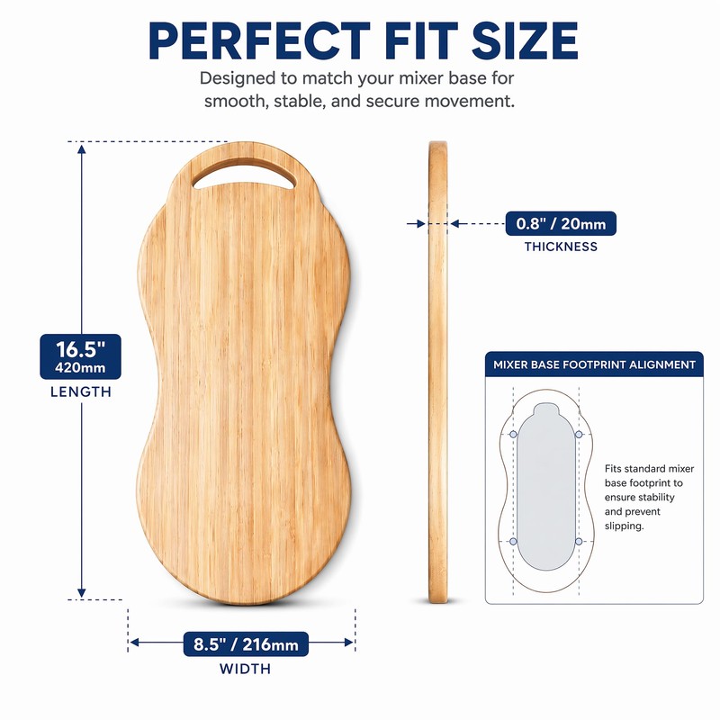 Wood Mixer Slider Mat,Compatible With Cuisinart 5.5 Qt Mixer, Easy