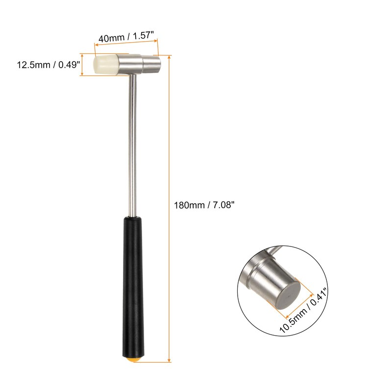 sourcing map 2pcs Double Face Small Plastic Metal Hammer 7"