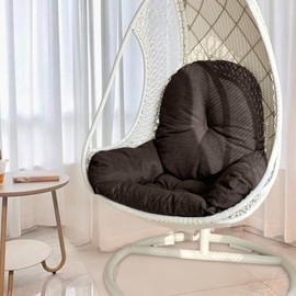JCATPD Hanging Egg Chair Cushion Replacement, Thickened Hanging Basket Seat Cushion, Indoor/Outdoor Patio Hammock Swing Chair Cushion, Washable Egg Swing Cushion (Only Cushion) (Coffee)