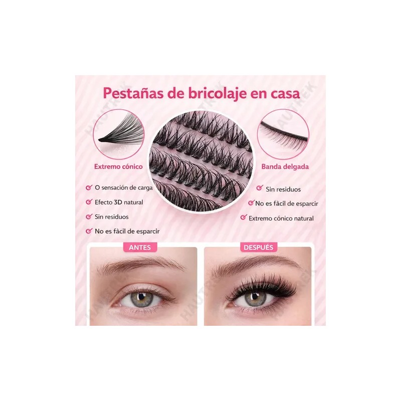 640 Kit Extension De Pestañas Maquillaje Completo Diy 9-16mm