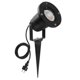 SanGlory LED Spotlight with Ground Spike GU10, 7 W LED Garden Spotlight Warm White Outdoor Lamp Metal Garden Light Lawn Spotlight Outdoor Spotlight IP65 2 m Cable with Plug for Garden, Patio, Paths, Pond