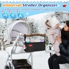 Guiseapue Pram Organiser with Cup Holder, Large Capacity Stroller Organiser