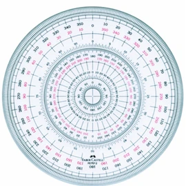 Faber Castell FE 7012 Full Circle Protractor, 4.7 inches (12 cm)