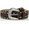 ARIAT Unisex-Adult's Arrow Billet Floral Inlay Buck Stitch Belt, Brown,