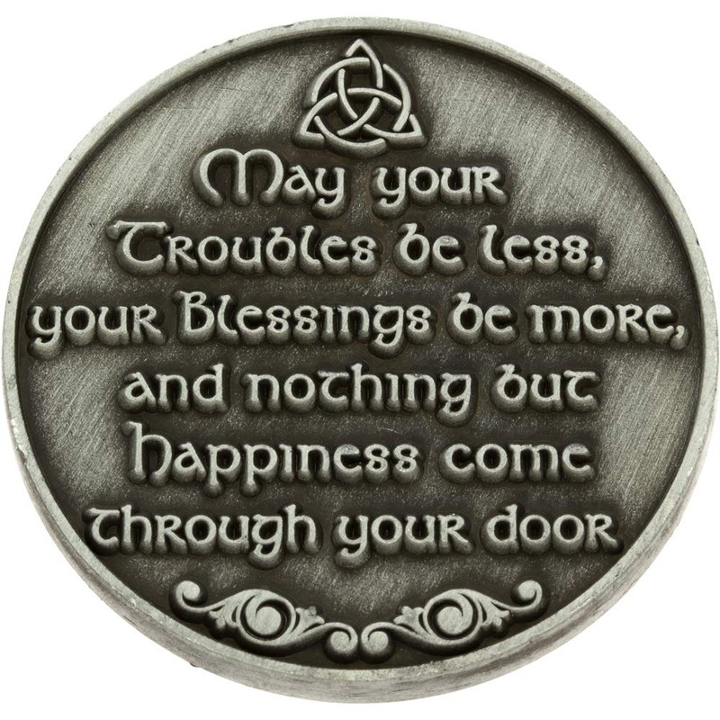 Irish Blessing Coin Happiness with Celtic Cross (Single Coin)