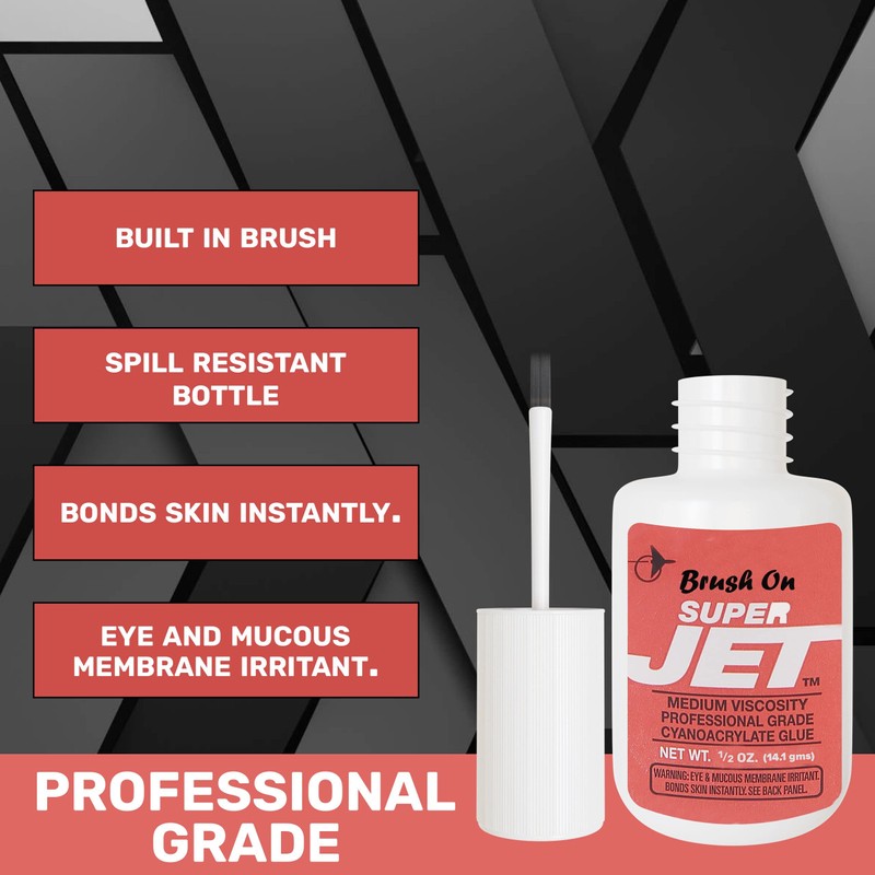 Jet Glue Brush-On Super Jet - Ideal for All Instant