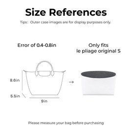 FANJI Project Tote Bag Organizer Insert for Longchamp Le Pliage Original S Handbag,Custom Fit Inside Premium Slate Gray Small Purse Insert with Cup Holder