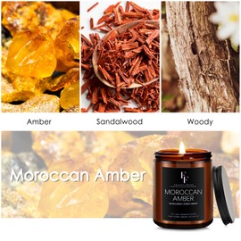 Moroccan Amber Scented Candles,Candles for Home Scented Aromatherapy Candles,Soy Wax Candle Gift for Women Men, 7oz