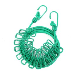 ALINNA Retractable Portable Clothesline, Travel Clothesline with 12 Clothespins for Indoor Laundry Drying, Outdoor Camping Accessories (Green)