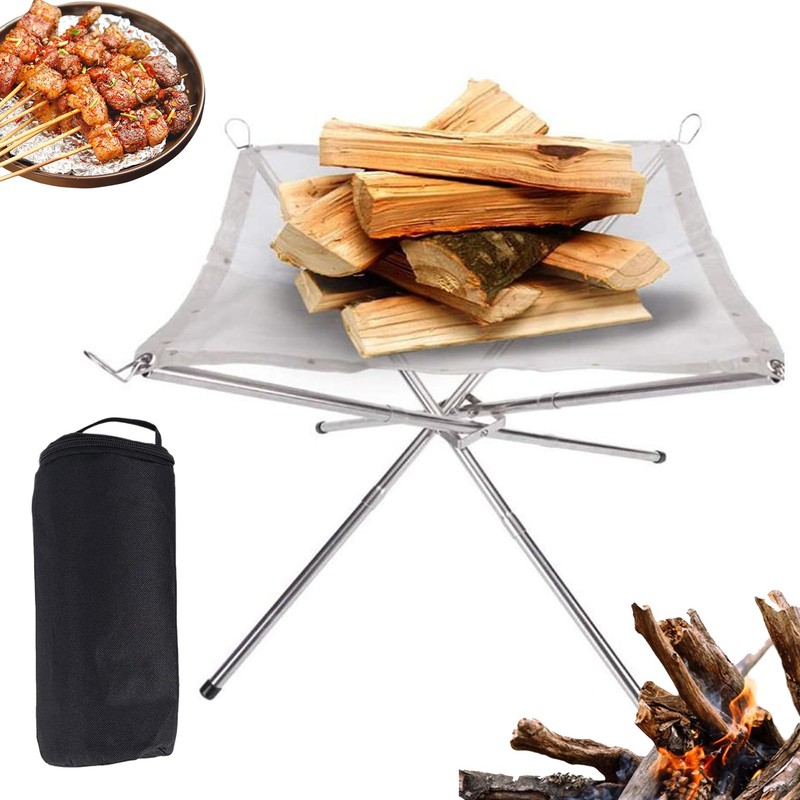 Portable Fire Pits,Foldable Portable Camping Fire Pit | Weatherproof Rust-Proof