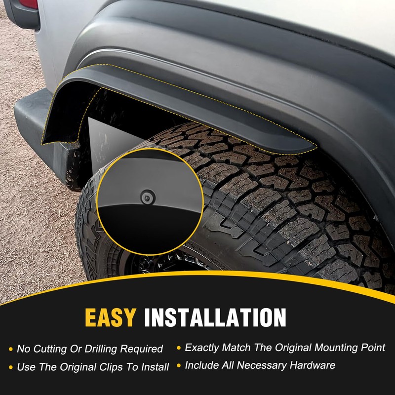 Nilight Fender Flares Extensions Set fit for 2018 2019 2020