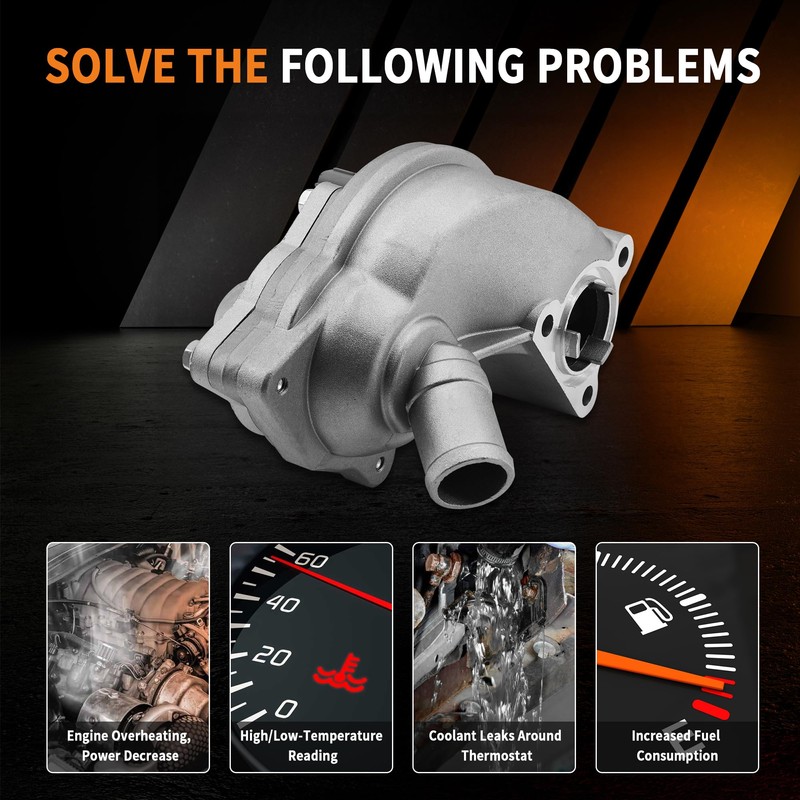 GLOCRORET Aluminum Thermostat Housing Assembly Compatible with 2001-2005 Ford Explorer,