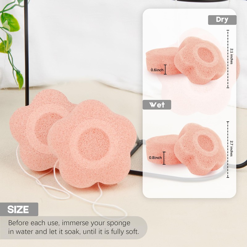 Wokelai Konjac Flower Shape Deep Cleansing Gentle Exfoliating Facial Sponge