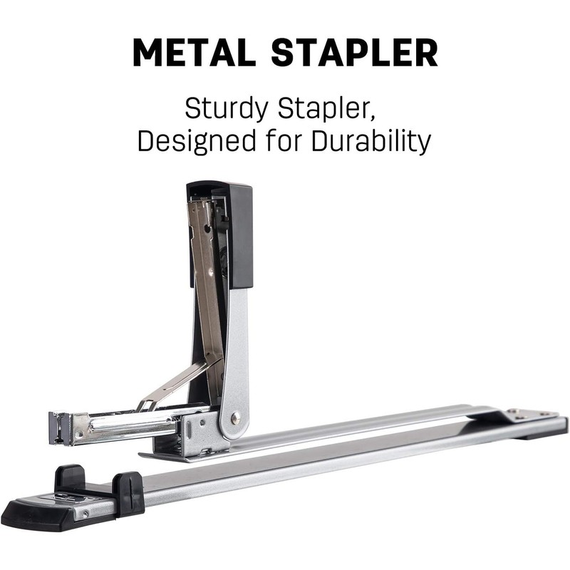 Deli Long Reach Stapler with 1000 Staples, 20 Sheet Capacity,