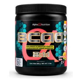 BCAA 211 Alpha Nutrition Aminoacidos 500 grs 100 Porciones Sabor Limonada Rosa