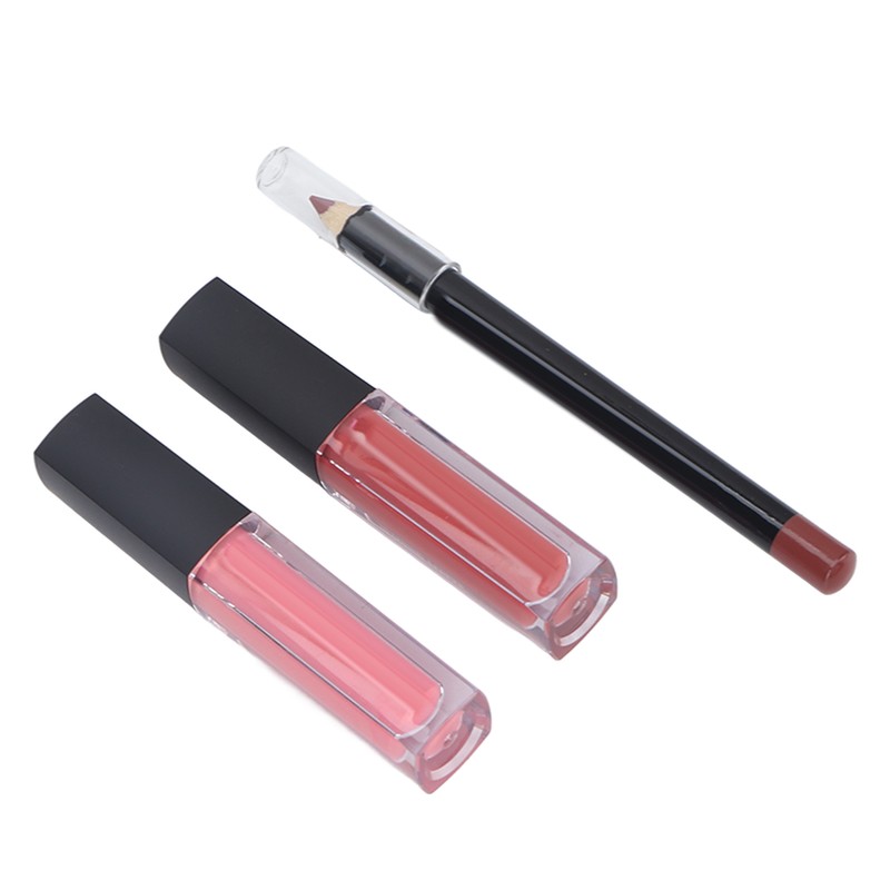 Lip Gloss Set Matte Glitter Liquid Lipstick Lip Liner Long