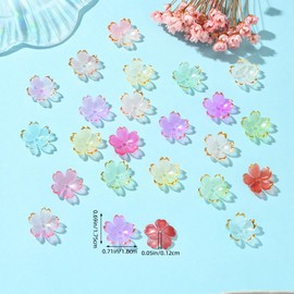 COGCHARGER 100Pcs Acrylic Flower Beads Cherry Blossom Acrylic Beads Flower Bead Caps for DIY Crafts Necklace Earrings Bracelet Jewelry Making(Medium Orchid)