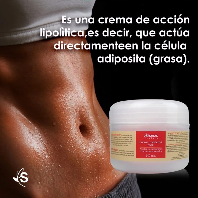 Crema Shana’s Rosa reductora de panza, ayuda a quemar grasa