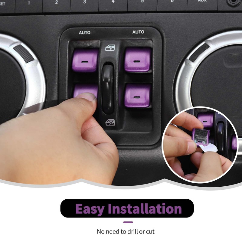 RT-TCZ Window Button Switch Trim Cover Aluminum Alloy Decoration Interior