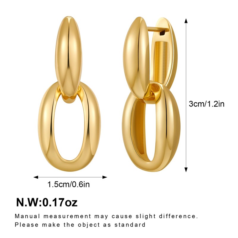 FAMARINE Gold Hoop Dangle Earrings for Women Drop Huggie Earrings