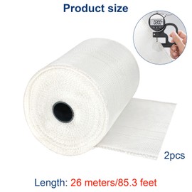 Junrvivy 2 Rolls of Fibreglass Fabric, Glass Fibre Mat, 10 cm x 30 m, Reinforcement Mesh Outer End Inside, Glass Fibre Tape (Not Sticky)
