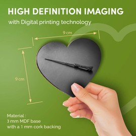 Destination Vinyl ltd Great Coasters (Set of 4) Heart - BW - Magic Wizarding World Elder Wand Drink Glossy Coasters/Tabletop Protection for Any Table Type #37046