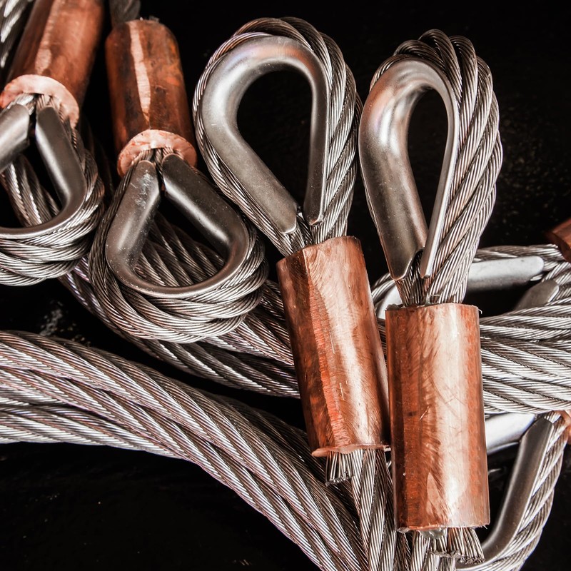 PATIKIL 5/16"/ 8mm Wire Rope Loop Sleeve, 2 Pack Copper