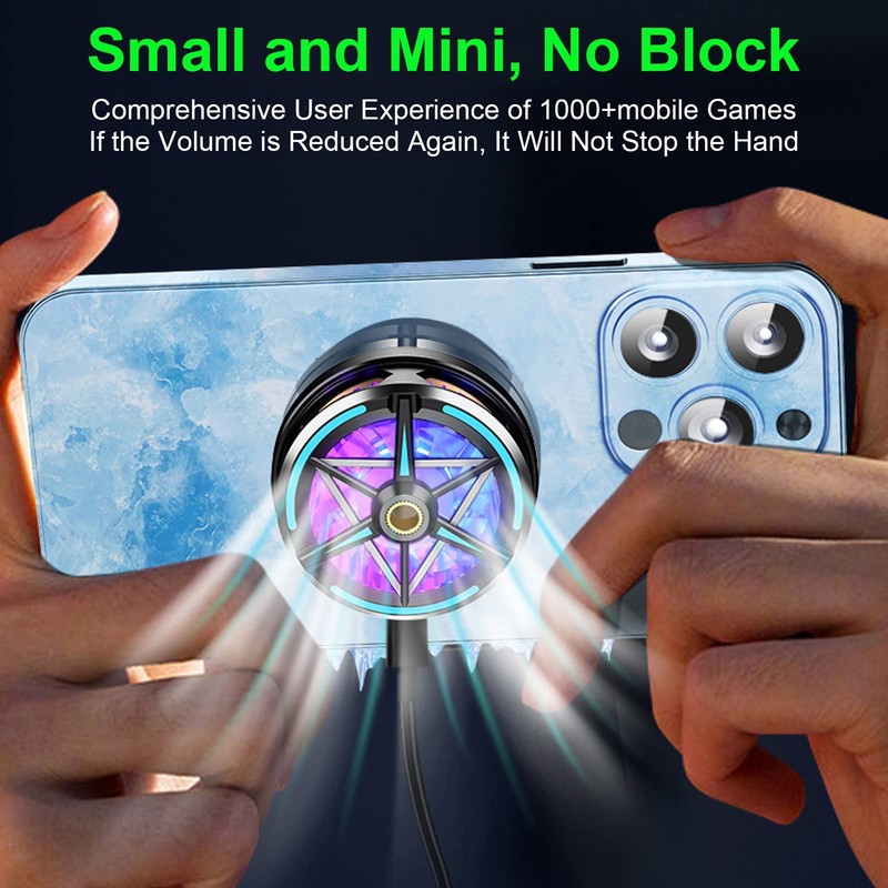 Phone Cooler, Cellphone Radiator Phone Cooling Fan Intelligent Temperature Control