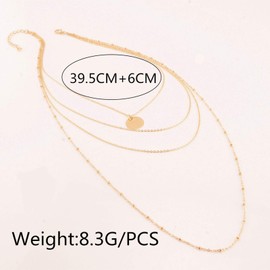 TseenYi Boho Layered Coin Necklace Gold Disc Pendant Necklace Choker Vintage Multi Layer Necklace Jewelry for Women and Girls