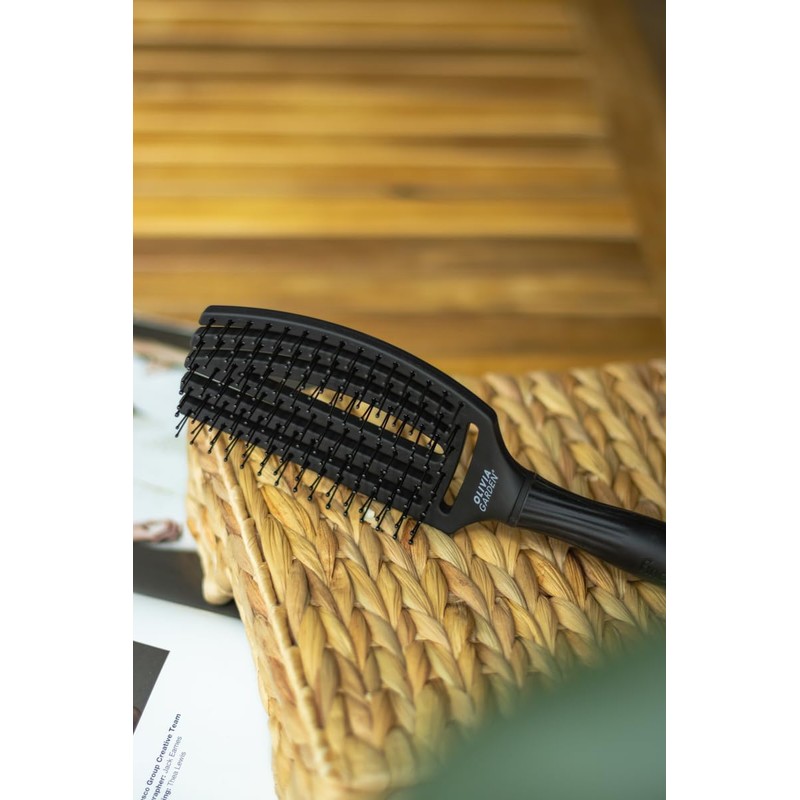 Olivia Garden - Fingerbrush Care Iconic Double Bristles Black M