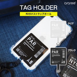 araree TAG HOLDER AR19142 (Black Genuine Japanese Dealer) External Strap Hole PARIS [Strap Holder / Combination with Your Favorite Strap]