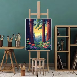 Natuyalo Forest Tree Paint by Numbers Kit for Adults Beginner Nature Landscape Adult Paint by Number Kits on Canvas Adults' Paint-by-Number Kits DIY Acrylic Painting Kits for Gift 16x20 Inch