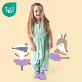 schlummersack Baby sleeping bag with feet, summer 1 tog thin, 60 cm, ballerina, sleeping bag with extended cuffs for a height of 60 - 70 cm