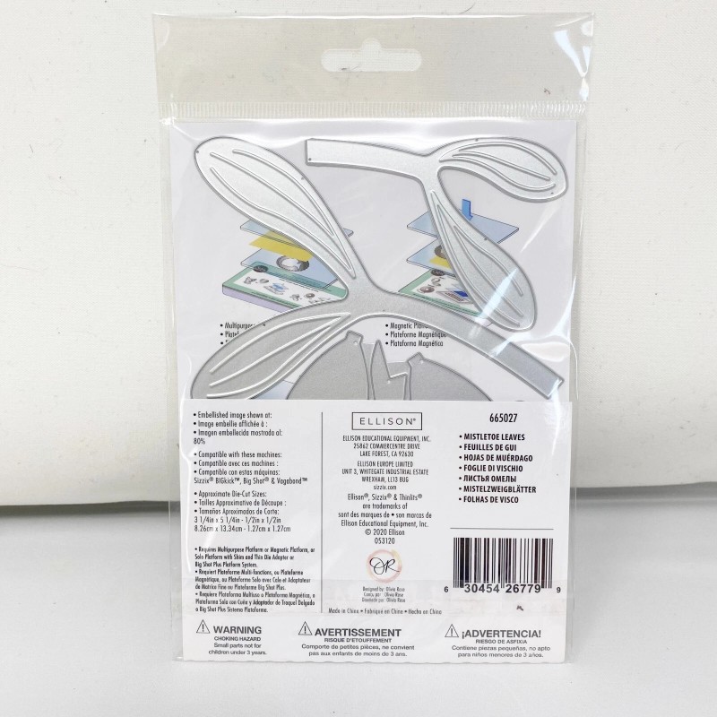 Sizzix Thinlits MISTLETOE LEAVES by Olivia Rose Christmas Cutting Dies