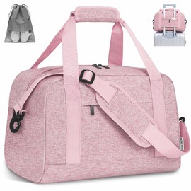 FIORETTO for Ryanair Cabin Bags 40x20x25, Travel Underseat Hand Luggage Bag with Removable Wet Pocket, Carry on Weekend Overnight Holdall Bag with 5 Compartments for Women & Men 20L Pink