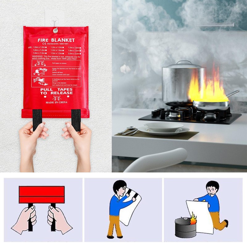 Vegena Pack of 2 Fire Blankets 1 m x 1