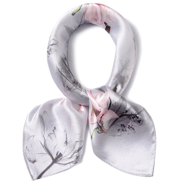 Jeelow 100% Silk Scarfs Petite Square For Women Silk Scarves