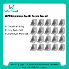 Perfil de Aluminio Con 20 Soportes de Esquina L de ángulo Recto de 2 Agujeros para 3030 - 28x35x35mm