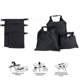 LONTG 3Pack Dry Bag Set Dry Sack Small Waterproof Bag Pouch Waterproof Sack Cover Lightweight Portable for Swimming Boating Kayaking Drifting Fishing Water Sports or Hiking Camping 1.5L 2.5L 3.5L