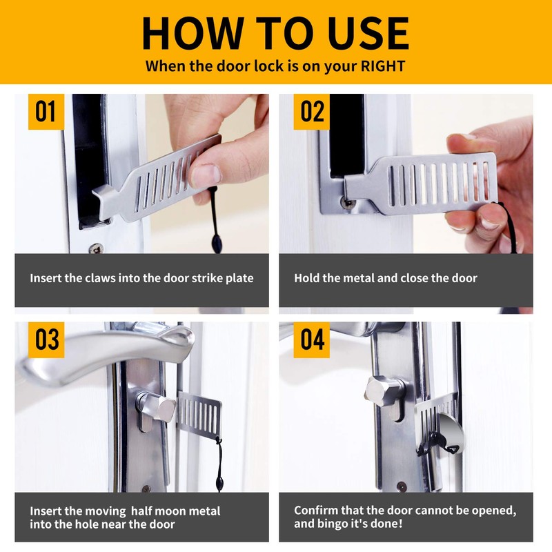 Portable Door Lock for Travel - Improved Travel Hotel Door