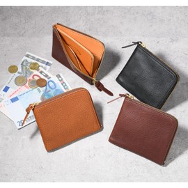 Ikeno Hatagin Kawaten OT-WL007 Italian Shrink Leather L-Shaped Zipper Wallet [Made in Japan] Coin Purse Wallet Wallet Coin Case Men Women Small Leather Genuine Leather Ikenohata Silver Leather Shop