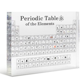 Acrylic Periodic Table Display with 83 Real Elements Inside, Acrylic Periodic Table with Elements Samples, Periodic Table Display with Elements Chemical Elements Display Decoration