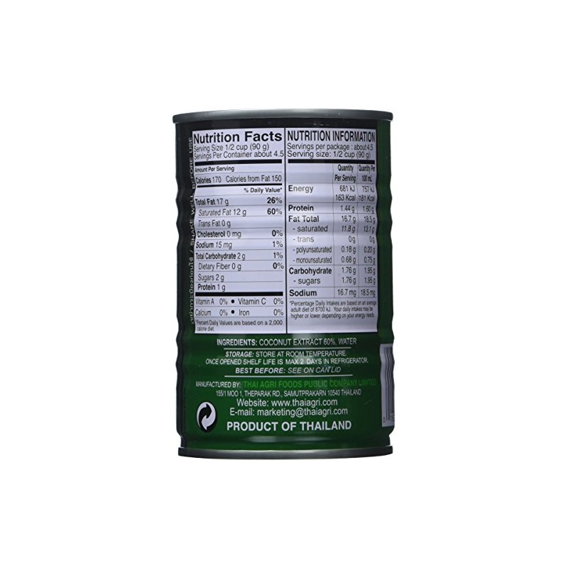 AROY-D Coconut Milk 13.5 Oz Can (Pack of 6)