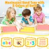 Pourbibi Montessori Wooden Sand Table Lerns Toy