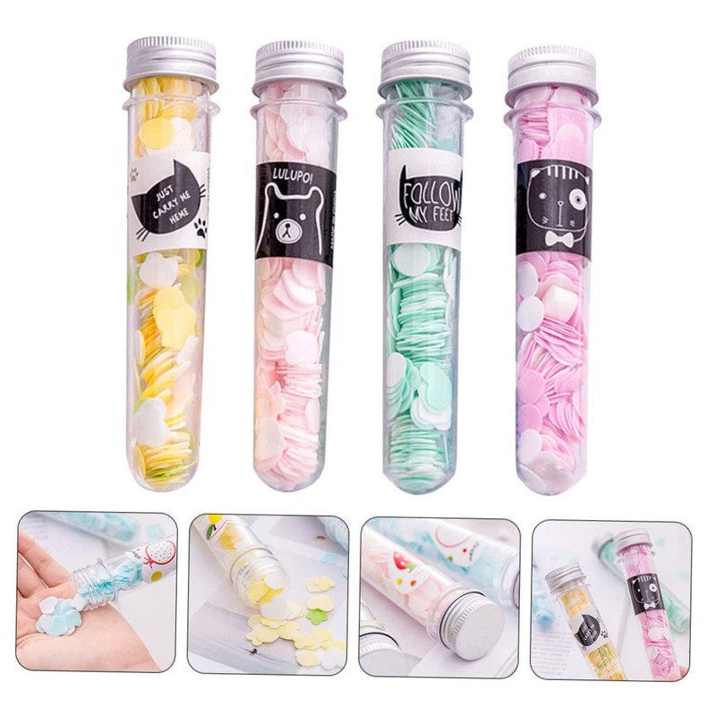 KICHOUSE 4Pcs Portable Soap Petals for Travel Compact Disposable Foaming