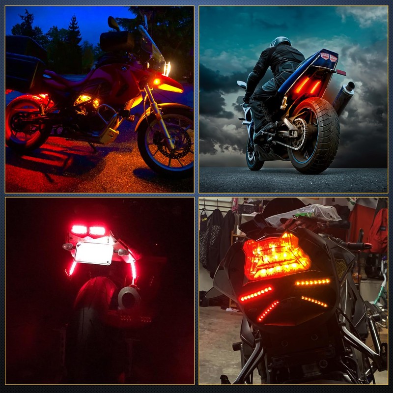 Nilight 2PCS 5Inch LED Motorcycle Turn Signal Running Brake Stop